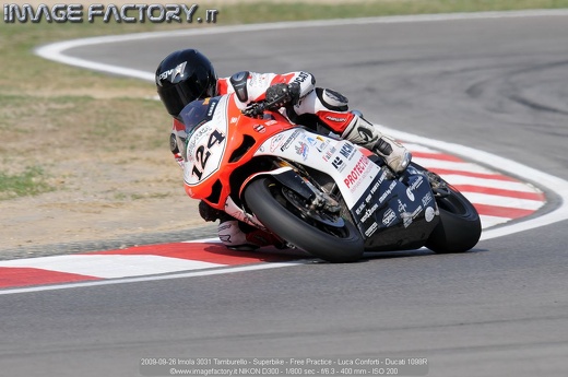 2009-09-26 Imola 3031 Tamburello - Superbike - Free Practice - Luca Conforti - Ducati 1098R